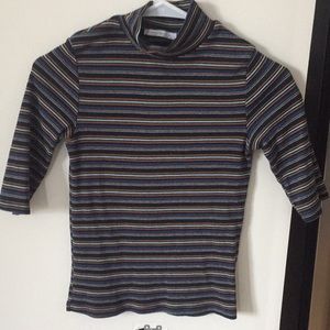 ZARA mock neck striped sweater